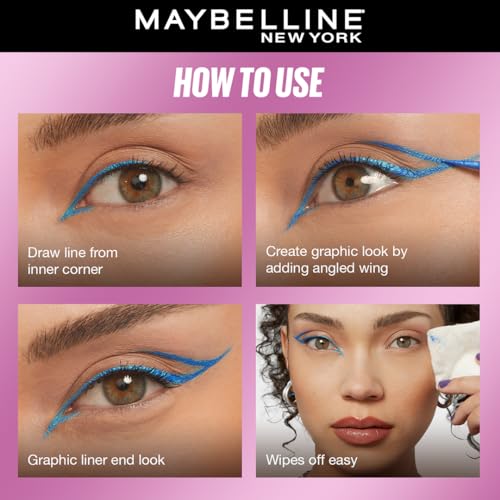 Image of Maybelline Tattoo Play Purple Longwear Liquid Eyeliner, Metallic Finish | Longwear Waterproof Eyeliner, Matte Finish