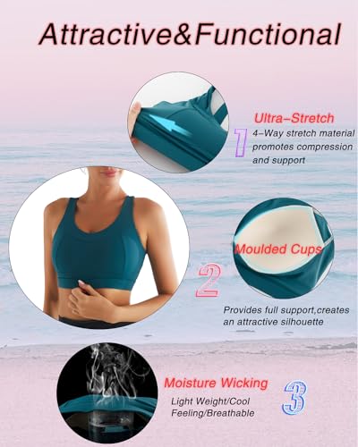 Image of RUNNING GIRL High Impact Sports Bras for Women,Racerback Running Bra Workout Crop Tank Tops Longline Sports Bra Push up
