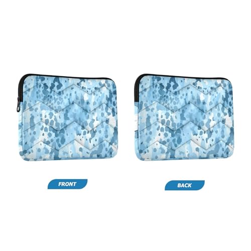 Funda para portátil 13-14 pulgadas, impermeable, azul con estampado leopardo miniatura 2
