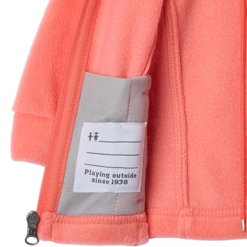 Image of Columbia Youth Infant Benton Springs Fleece Jacket, Hot Coral, 6 /12