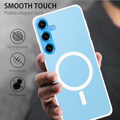 Image of amazon basics Luxury Paper Thin Case Cover for Samsung Galaxy S26 5G | Matte Finish | Compatible with magsafe | (White, Samsung Galaxy S26 5G)