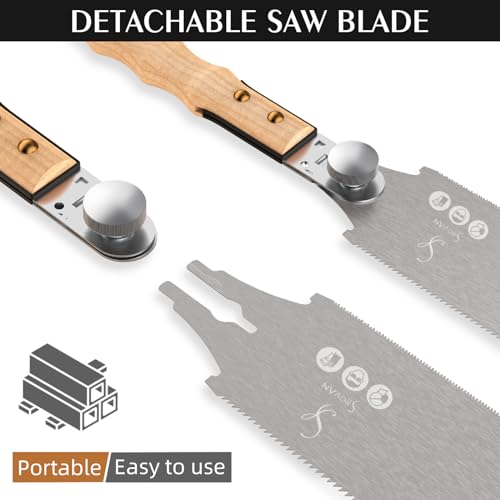 Profi Ryoba Japansäge, Abnehmbar Handsäge 233mm aus SK5 Karbonstahl, Doppelte Kante Progressiv 6-10/18 ZpZ Holzsäge für Heimwerk Japanische Säge Feinsäge für Querschnitt, Längsschnitt