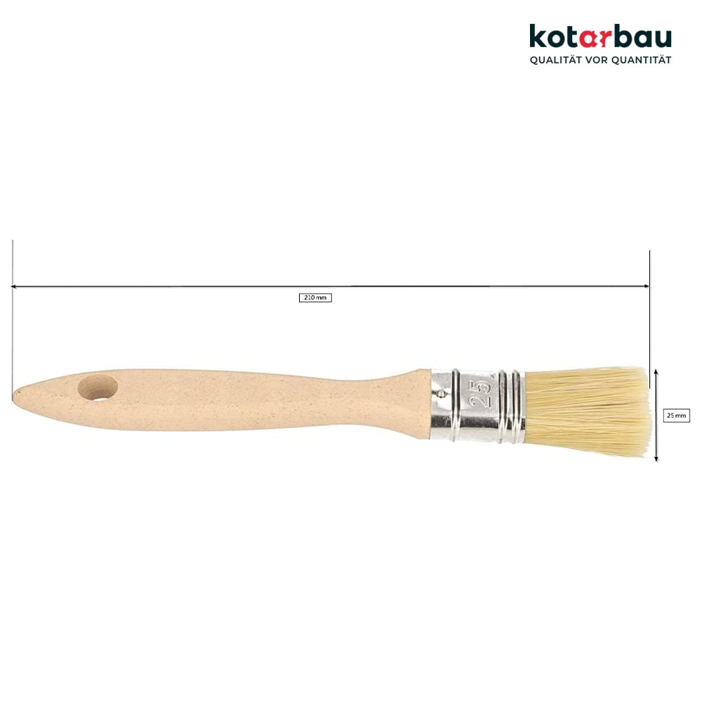 KOTARBAU® Farbpinsel Mit Holzgriff 25 mm 50 St. Alle Größen Flachpinsel Beizen Lasur Farben Malerpinsel Streichen Lack Acrylfarben Reißfeste Borsten Auswaschbar Uni