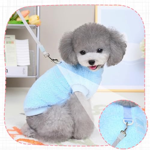 JSTHHTT 2 Stück Hundepullover für kleine Hunde mit D-Ring, Hundepullover Kleine Hunde, Perfekte Hundejacke Chihuahua, Winterjacken Hunde, für Kleine Mittelgroße Hunde und Katzen