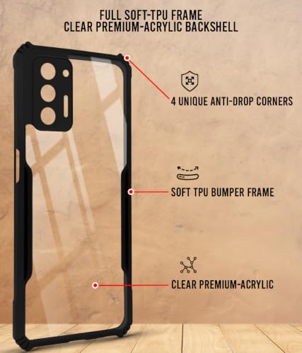 Image of Jkobi Hybrid Back Cover Case for Lava Agni 5G (Shockproof with Polycarbonate Clear Panel | Professional Black)