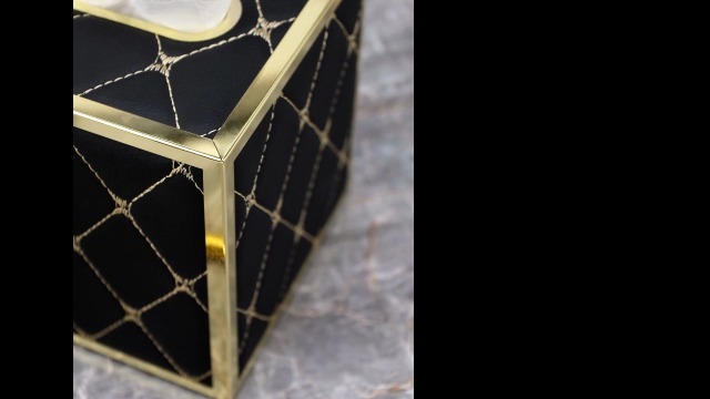 Black Tissue Box Cover,KEZNGUU Tissue Box Holder with Magnetic