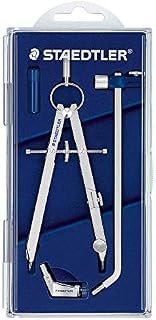 STAEDTLER 551 02 Mars Comfort Precision Compass Set with Lead Part, Extension Bar, Universal Adapter And Spares Box
