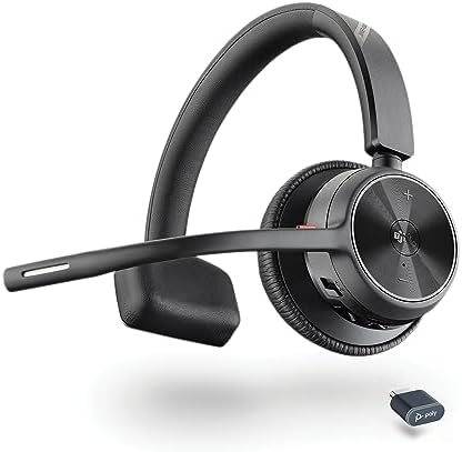 Poly Voyager 4310 UC Wireless Headset - Monaural Bluetooth Headset with Noise Cancelling Microphone Boom - Connect to PC/Mac/Mobile Phone via Bluetooth - Works with Teams, Zoom