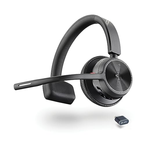 Micro-casque sans fil Poly Voyager 4310 UC - Micro-casque Bluetooth monaural avec perche de microphone antibruit - Connexion à un PC/Mac/Téléphone portable...