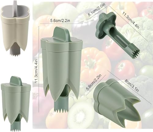 Removedor de sementes de pimentão, verde, 2 em 1, ferramenta de remoção de sementes, cortador de fru