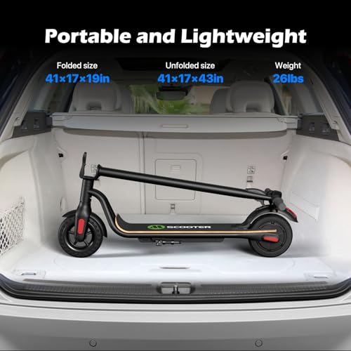MEGAWHEELS Electric Scooter,Electric Scooter Adults 15.5MPH, 36V 7.8AH, 8in Honeycomb Tires, Foldable E Scooter for Commuting, Outdoor, Short Travel 26 lb Lightweight