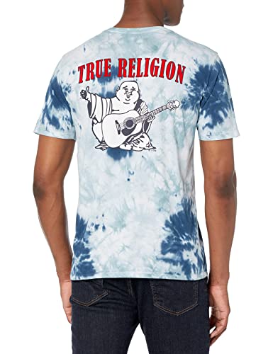 True Religion Men's Buddha Logo Short Sleeve Tee, Ocean Waves, X-Large #TOP2