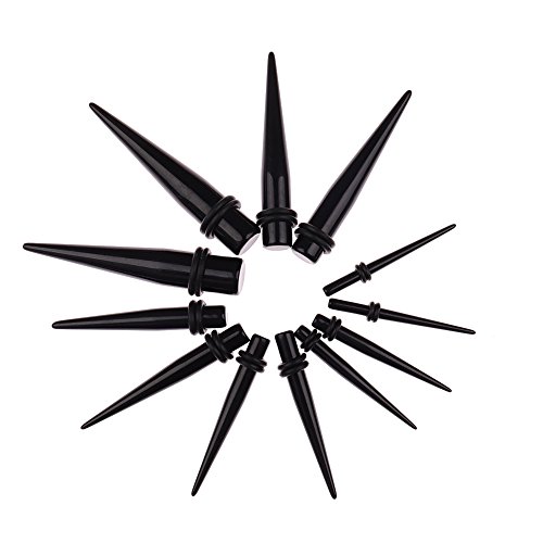 JieyueJewelry 50 Pieces Ear Stretching Kit 14G-00G Acrylic Tapers and Plugs + Silicone Tunnels - Ear Gauges Expander Set Body Piercing Jewelry4