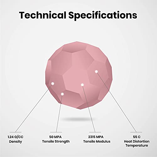 Image of NUMAKERS PLA+ 3D Printer Filament, 1.75mm, Dimensional Accuracy + /- 0.03 mm, 1 kg Spool (2.2 lbs), Compatible with Most FDM Printers (Pink)