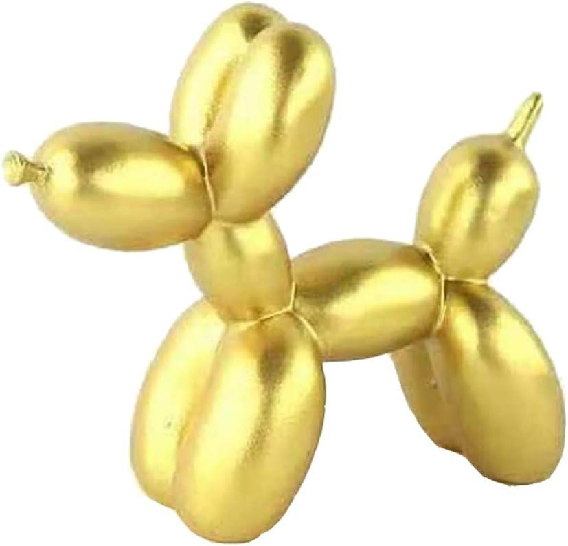 Resin Balloon Dog Sculpture,Creative Cute Animal Crafts Figurine Balloon Dog Shaped Statue Art Sculpture Modern Desktop Ornament Decoration for Home Bedroom Living Room Decor (Color2,8"x8"x3")