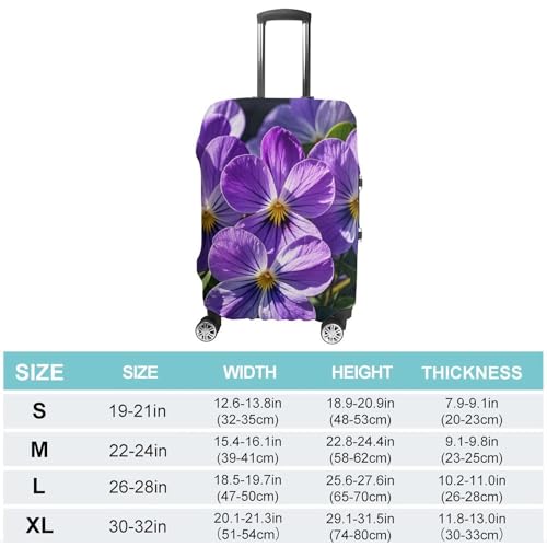 Anti-Scratch Luggage Cover Violets in Bloom Printed Luggage Case Protector Washable Suitcase Covers Elastic Suitcase Protector for Size XL (30-32 inches) Luggage2