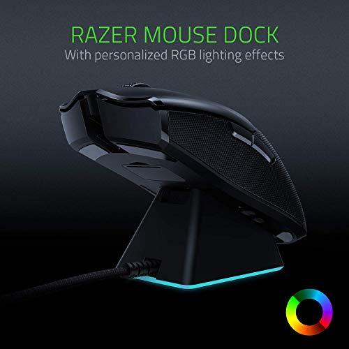 Image of Razer Viper Ultimate HyperSpeed Lightest Wireless Gaming Mouse with RGB Charging Dock | 8 Programmable Buttons | 20,000 DPI Optical Sensor- Chroma RGB Lighting - Black - RZ01-03050100-R3A1
