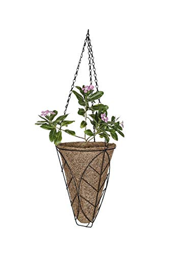 COIR GARDEN Coco Gardening Pots with Stand Conical Hanging Basket, 9 Inch -2 Pieces (Diameter -24 cm, Height -31 cm)