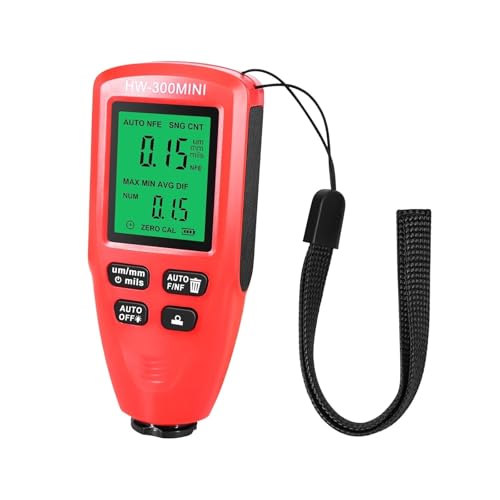 Thickness Gauge. Mini HW300 Car Paint Thickness Gau Inspection Tools Tester Digital Car Paint Measuring Device Paint Visvisits Meter .Industrial(Red)