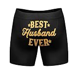 Crazy Dog T-Shirts Mens Best Husband Ever Boxers Funny Graphic Novelty Underwear for Guys Funny Graphic Boxers Dad Joke Cool Sarcastic Mens Novelty Boxer Best L