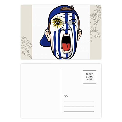 Carte postale Merci Uruguay lot de papeterie cadeau original avec illustrations fleurs et masque