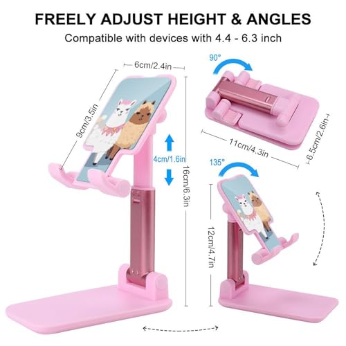 Support de téléphone portable universel rose réglable pour smartphone