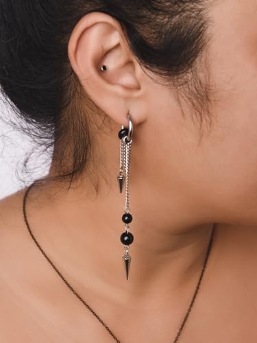 Sacina Goth Spike Chain Hoop Earrings, Emo Punk Grunge Earrings, Gothic Jewelry, Christmas Jewelry Gift For Women3