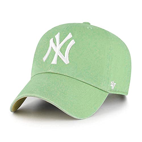 47 MLB New York Yankees Ball Park Clean Up Adjustable Hat, Adult One Size Fits All (New York Yankees Light Green Yellow)