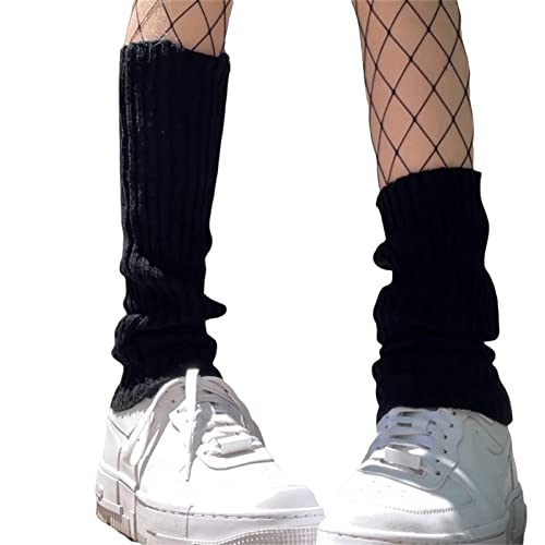 Image of Women Y2k Leg Warmers Ribbed Knitted Harajuku Kawaii Leg Warmers Streetwear