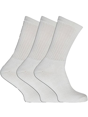 3x Pairs of Mens Boys Royal Collection Premium Sport Work Socks/UK 6-11 Eur 39-45 (White)
