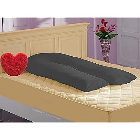 Comfort Collections U Shaped Pillow Case Cover Maternity Nursing Pregnancy Full Body Big Bolster Pillow Case Cover (GREY 9FT U COVER ONLY) Cover