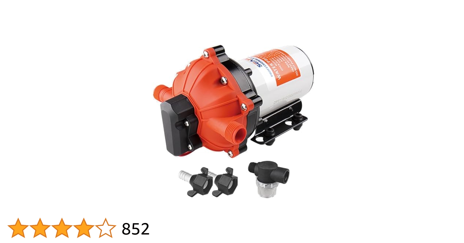 RV Water Pup 12V DC, 4.0GP 45PSI, Self-Priing Diaphrag Pup With