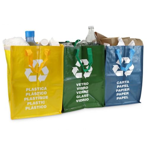 Space Home - Recycling Box - Reusable Recycling Bags - 44L - Blue - 1 Count - Image 3