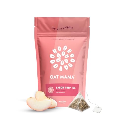 Image of Oat Mama Flavored Labor Prep Tea for Third Trimester Pregnancy Support - Sweet White Peach Flavor | Organic Prenatal Support - Prepare Body & Mind for Smooth, Efficient Labor & Delivery