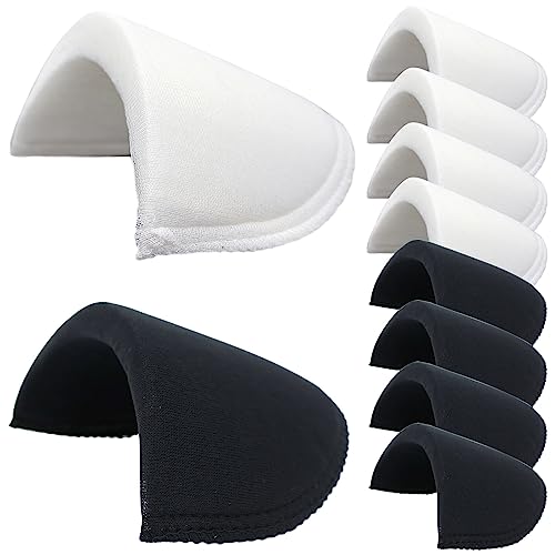 TiciKim 4 Paar Schulterpolster Shoulder Pads Schaum Schulterpolster für Damen und Herren Blazer Jacken Anzug Mäntel Sakkos Kleid Kleidung Nähen Zubehör (2 Paar Schwarz und 2 Paar Weiß)