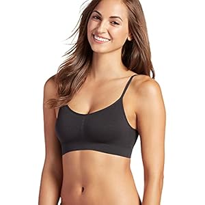 Jockey-Womens-T-Shirts-Modern-Micro-Seamfree-Cami-Strap-Bralette Jockey Women's Bra Modern Micro Stretch Seamfree Cami Strap Bralette, Black, L