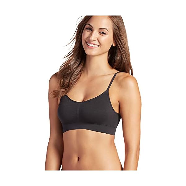 Jockey-Womens-T-Shirts-Modern-Micro-Seamfree-Cami-Strap-Bralette Jockey Women's Bra Modern Micro Stretch Seamfree Cami Strap Bralette, Black, L