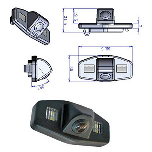 Image of Polarlander Car Rear View Reverse Camera Parking Assistance Camera Waterproof IP67 69.5x35mm for Honda Accord(1998-2011) Pilot(2003-2011) Civic EK(1999-2000)