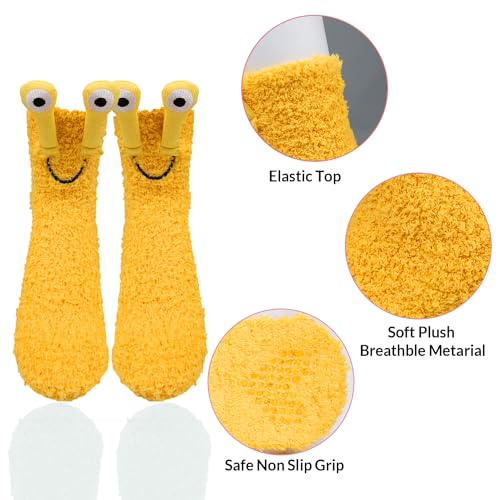 Image of Benefeet Sox Womens Girls Fuzzy Socks with Grips Soft Fluffy Slipper Socks Cute Cozy Winter Socks Christmas Halloween Gifts