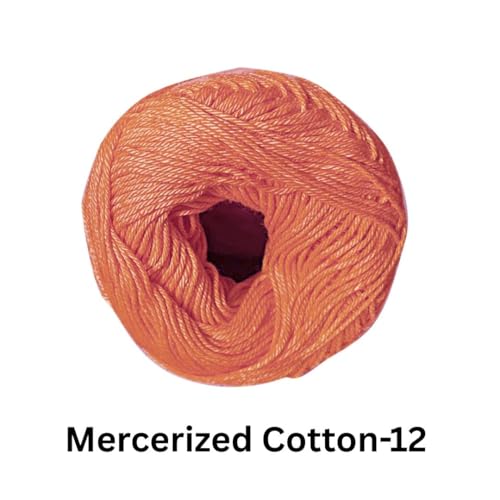 Image of VCR 4 Ply Pink Peach 100% Mercerized Cotton Yarn, 60 Grams Hank, 190 Meters Length, Cotton Combed Ball, Smooth and Glossy Crochet Yarn for Crochet and Knitting, Pack of 1, Suitable for DIY Crafts
