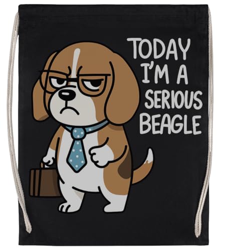 MAGITONE Caricatura Seria De Beagle Bolsa De Deporte Unisex Bolsa De Gimnasio Negra Unisex Sport Bag Black Gym Sack