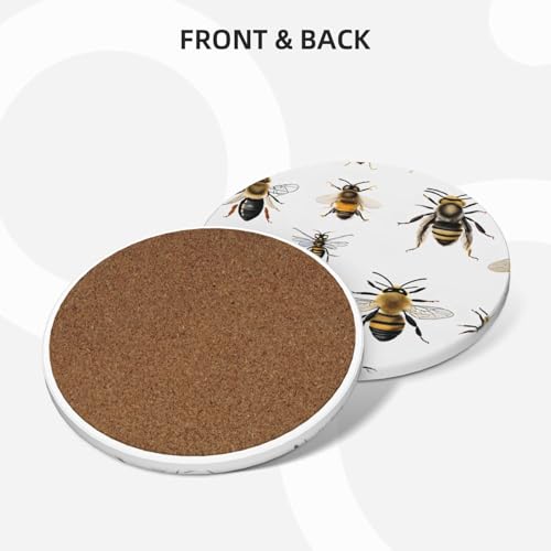 Dessous de verre céramique absorbants avec base liège et support