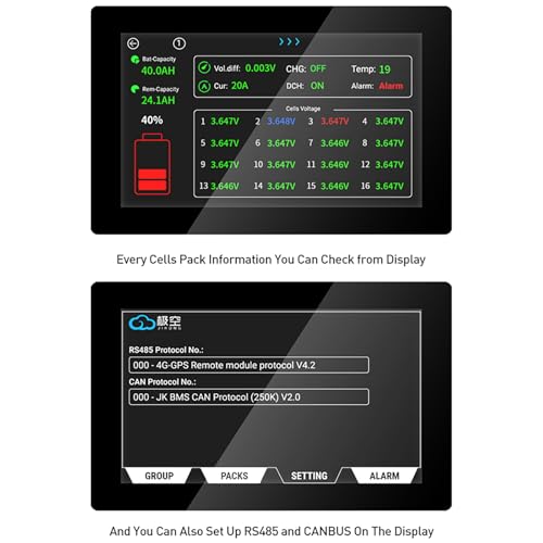Image of JKBMS 7 Inch LCD Display Screen for PB Series Version V19 Home Energy Storage Inverter (LCD-7.0-TTL-P)
