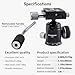 Panoramic Ball Head with Handle All Metal CNC Ball Head Camera Mount DMIDITIR Tripod Head with Arca Swiss Quick Release Plate for Tripod, Monopod, DSLR, Camcorder, DV, Telescope, Hunting (Black)