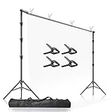 Julius Studio Photo Video Studio 10 ft. Adjustable Muslin Background Backdrop Support System Stand with Carry Bag, JSAG505