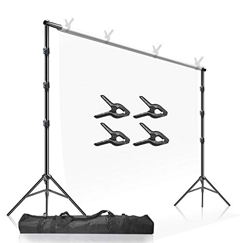 Julius Studio Photo Video Studio 10 x 9.4 feet (W x H) Length Adjustable Muslin Background Backdrop Support System, Backdrop Stand with Carry Bag, JSAG505