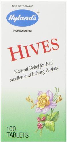 Hyland's Hives Relief Treatment, Natural Relief for Red, Swollen, and Itching Rashes due to Hives, 100 Quick Dissolving Tablets