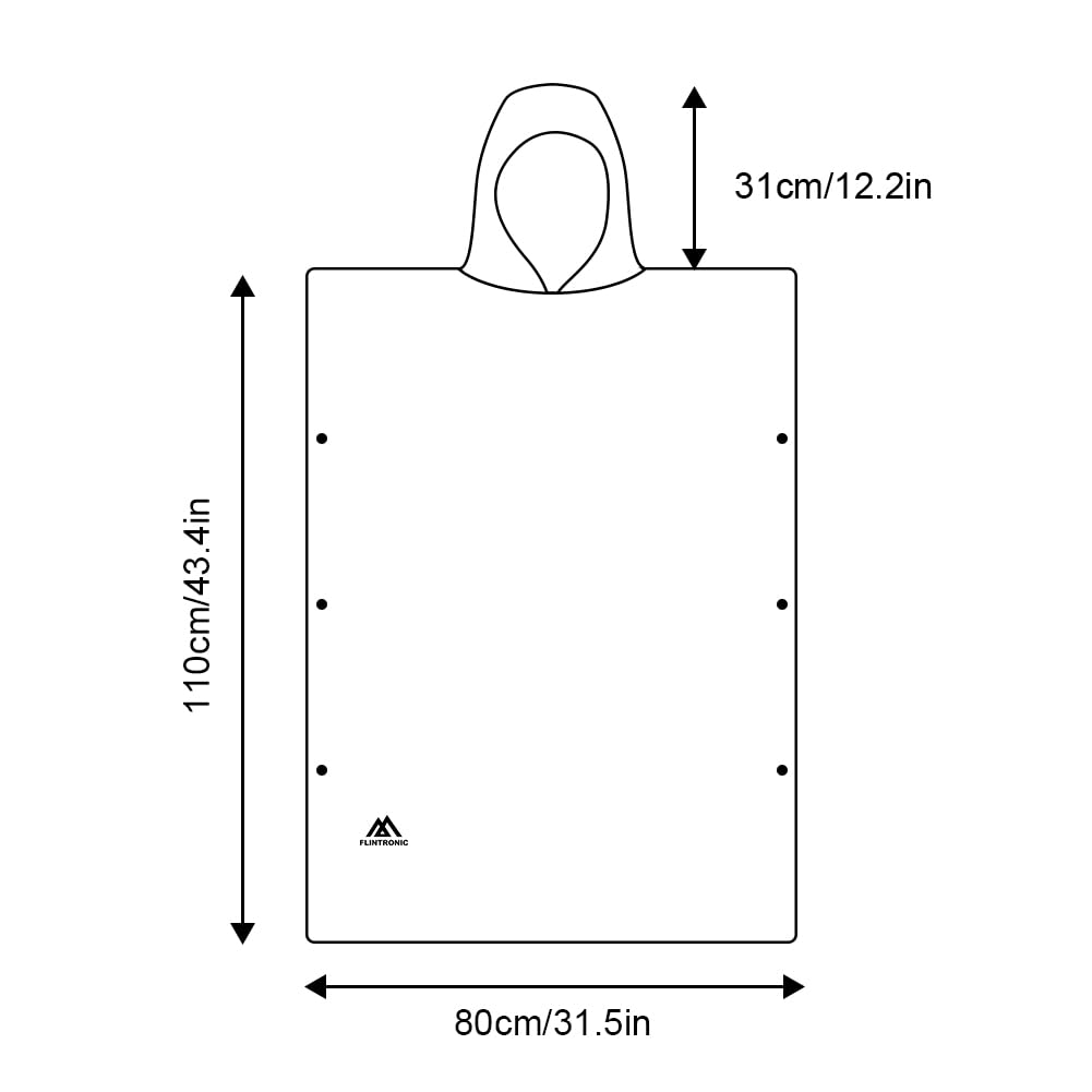 flintronic Poncho Surf, 110 * 80 cm, Poncho Toalla de Microfibra para Adultos con Capucha, Secado Rápido y Ligero Portátil, Playa Toalla para Hombre y Mujer, para Surf, Surfista, Nadadore, Negro