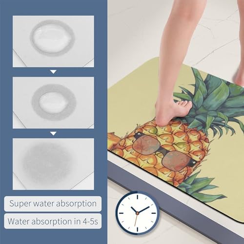 Tapis absorbant l'eau et antidérapant avec motif ananas rigolo pour entrée séchante - 7