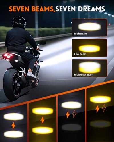 Image of CO LIGHT 2nd Gen LED Motorcycle Fog Lights, Death-Curve Savior for Pacific Coast /Tail of Dragon etc, 20000LM Military-Spec for Cruisers /Motorcycles /ATV /UTV, IP68 Stormproof (Pair)